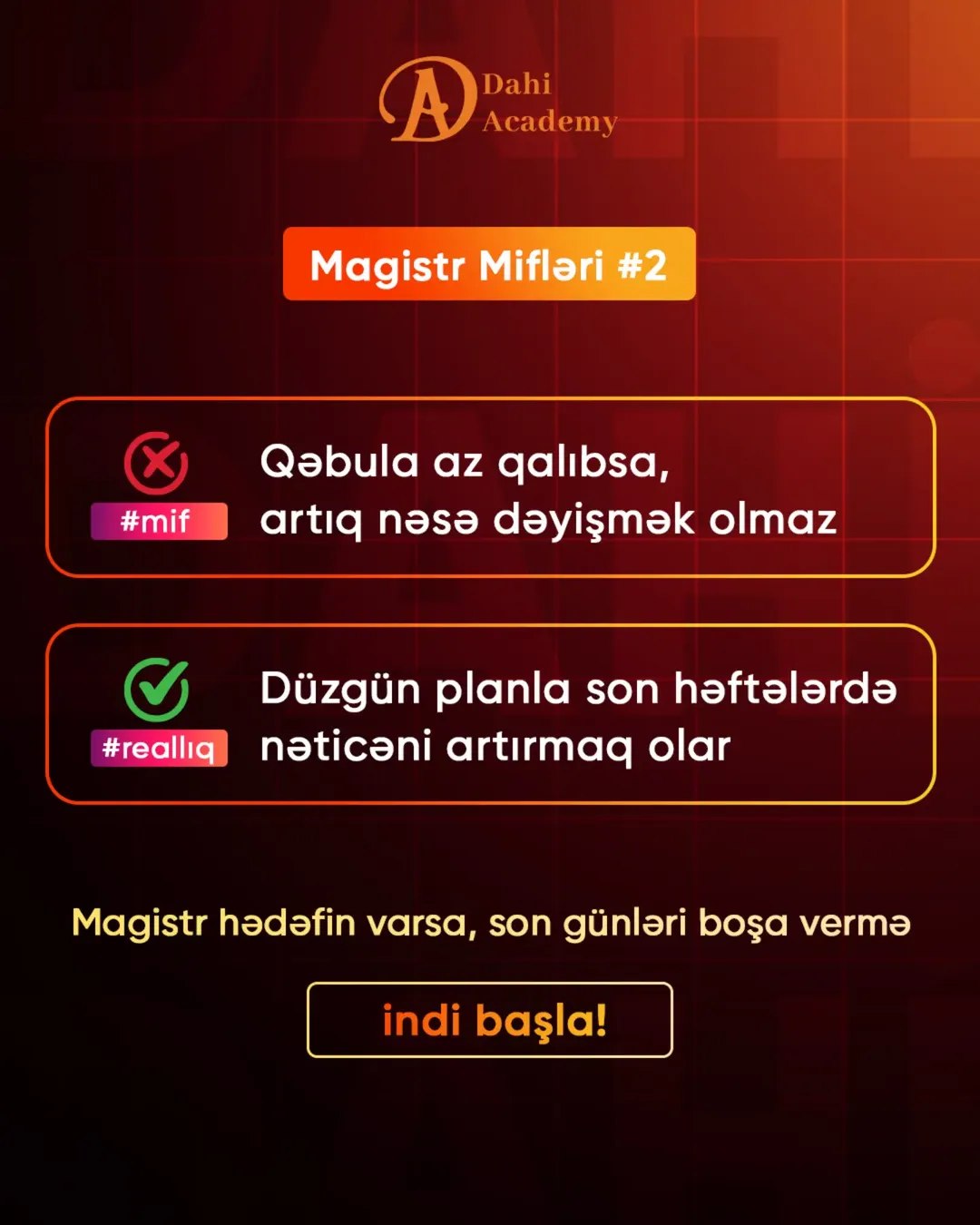 İntensiv magistr — son 1 gün